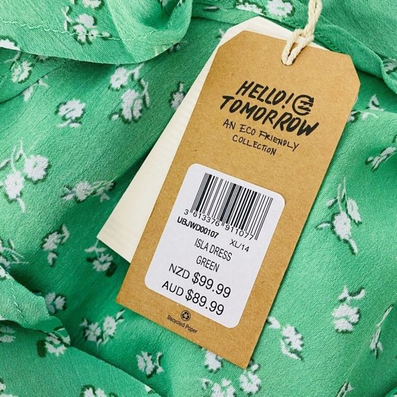 Billabong NEW Isla Floral Mini Dress Green Women's Size XL - Picture 7 of 10